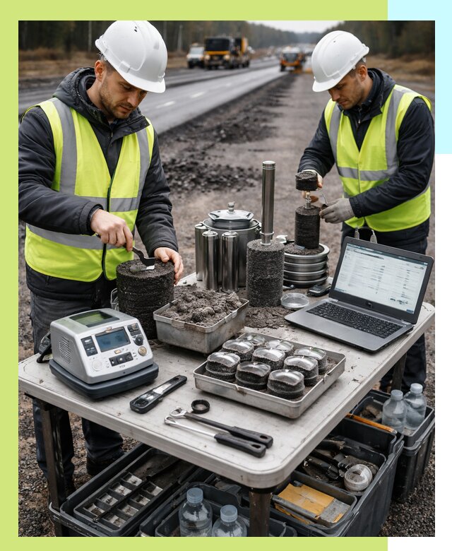 Сертификация асфальта: испытания и подтверждение в Карталах