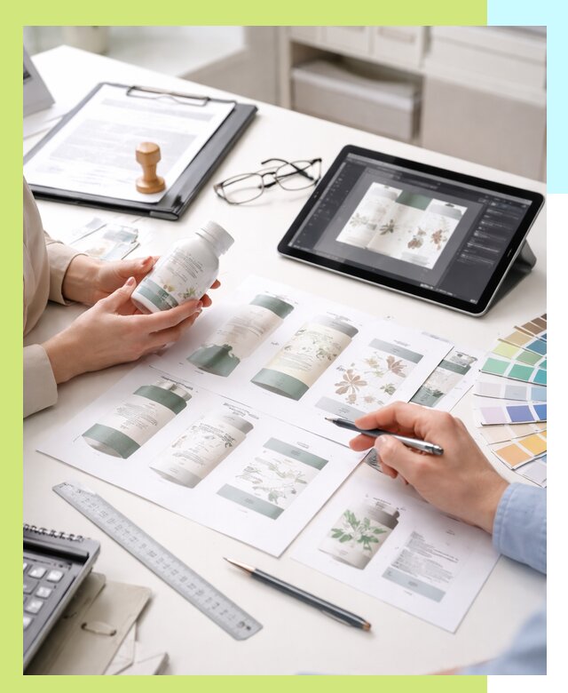 Профессиональная разработка дизайна и текста этикетки продукции в Карталах